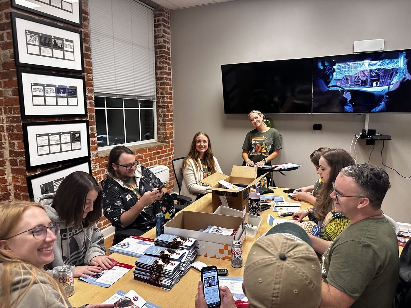 Prepping print materials in the war room
